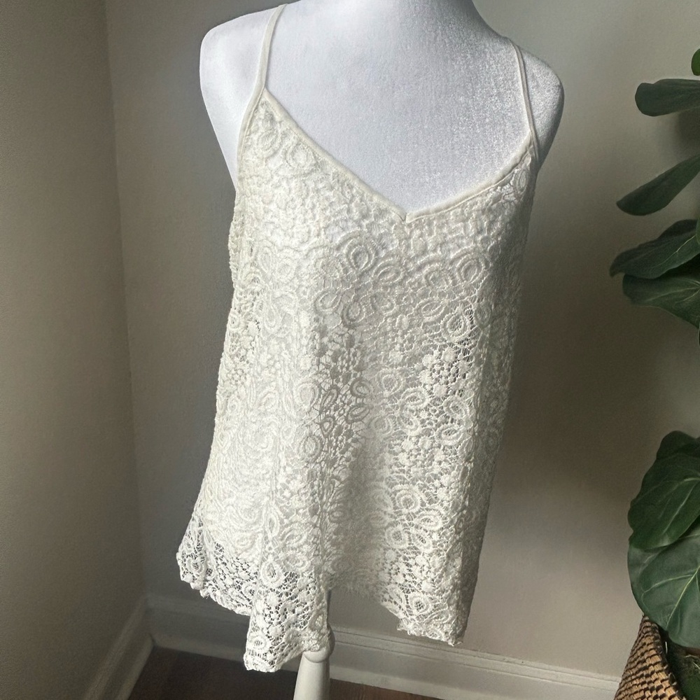 Hollister Ivory Floral Lace Camisole